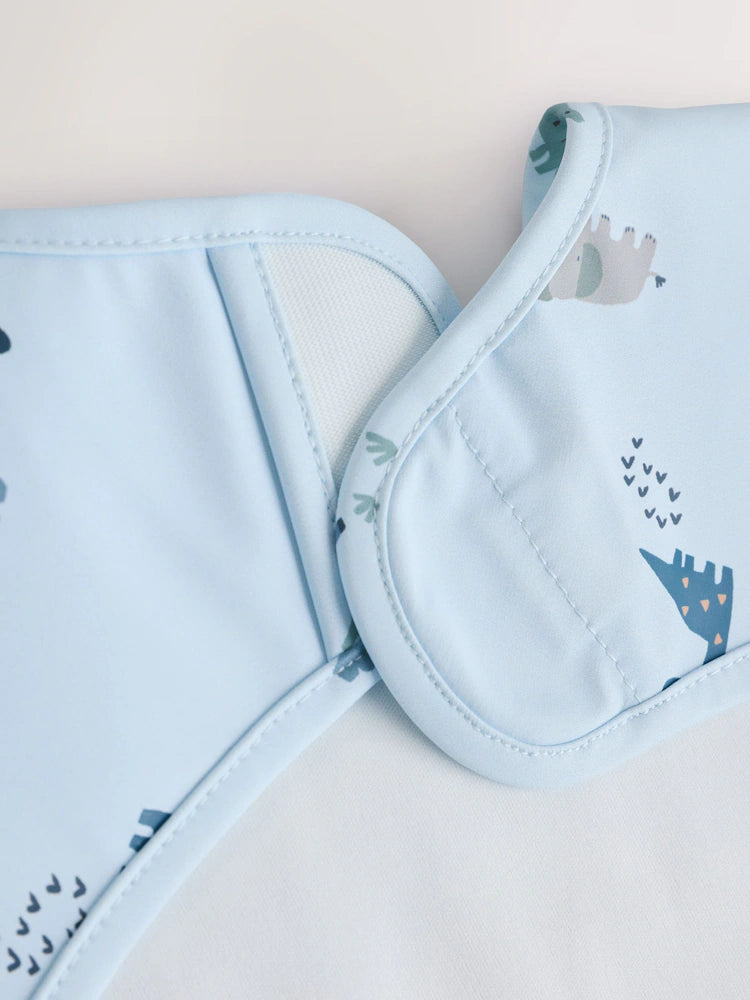 Blue Dino Jungle Weaning - Weaning And Feeding Sleeved Bib