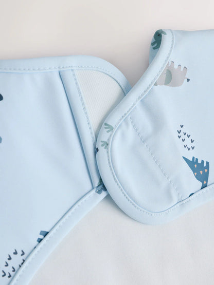 Blue Dino Jungle Weaning - Weaning And Feeding Sleeved Bib