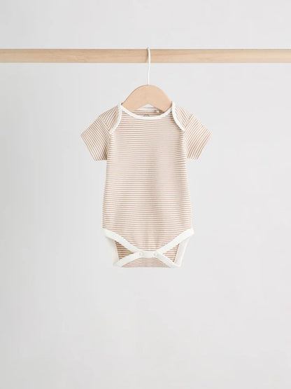 4 Piece Baby Set - Sleepsuit, Bodysuit, Beanie and Bib - Natural Beige