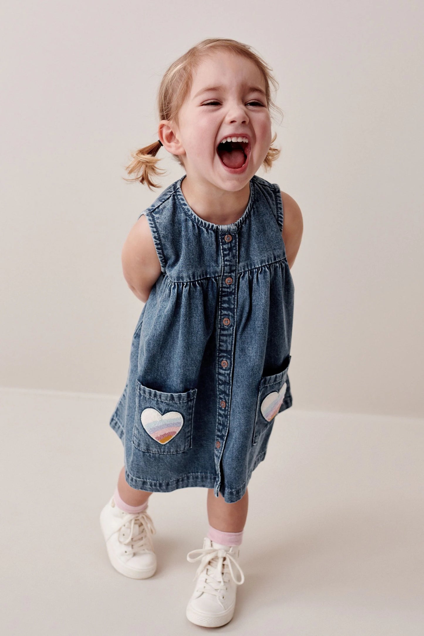 Heart Detail Denim Dress