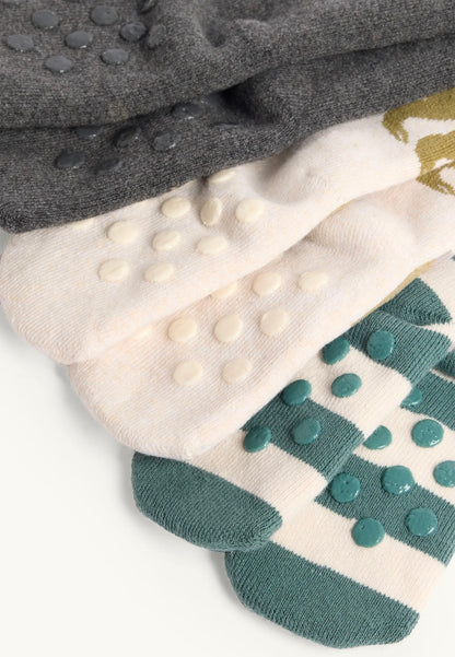 Dino - Baby - Pack of 3 Lined Anti-Slip Socks