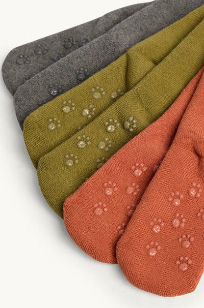 Wild Animals- Baby - Pack of 3 Lined Anti-Slip Socks