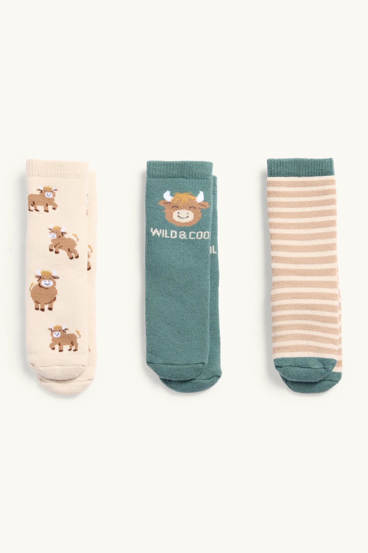 Taurus - Baby - Pack of 3 Lined Anti-Slip Socks
