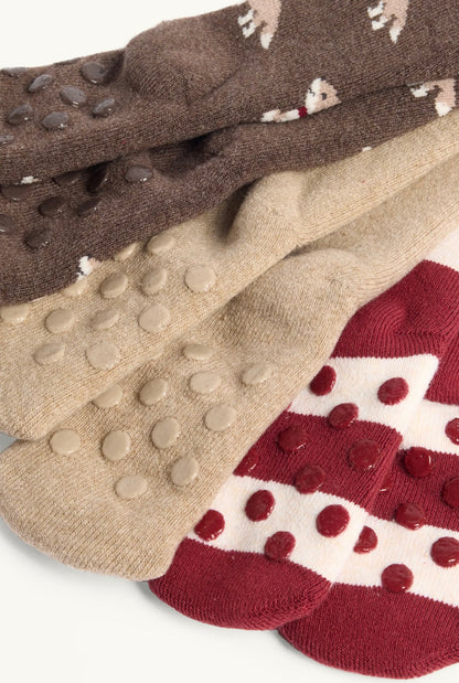 Fox - Baby - Pack of 3 Lined Anti-Slip Socks