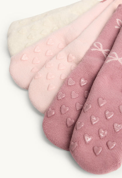 Bows - Baby - Pack of 3 Lined Anti-Slip Socks
