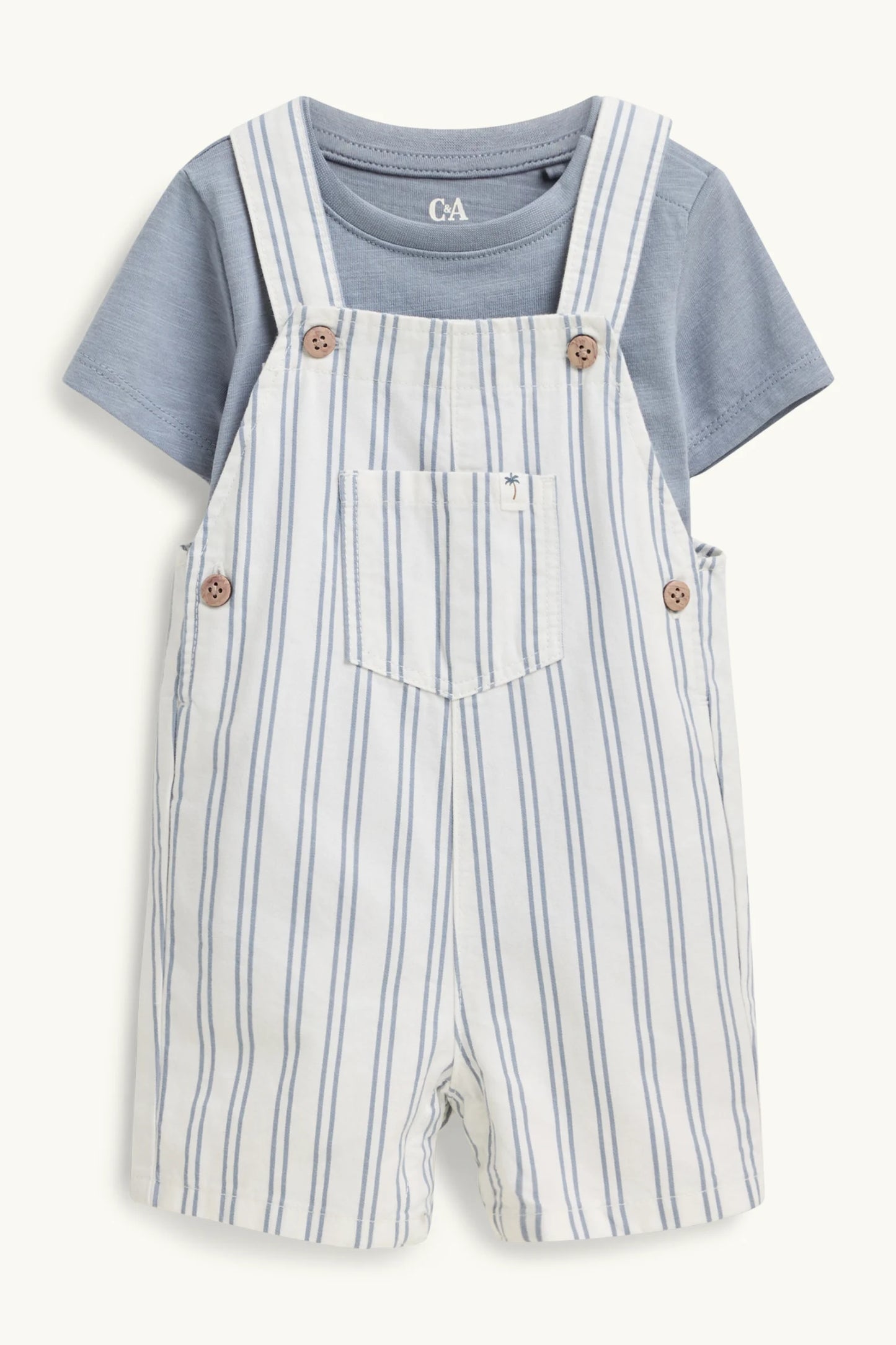 Palm - baby dungarees set - 2 piece - striped