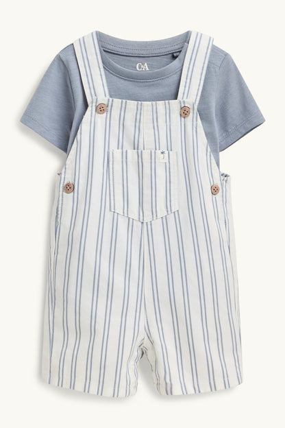 Palm - baby dungarees set - 2 piece - striped