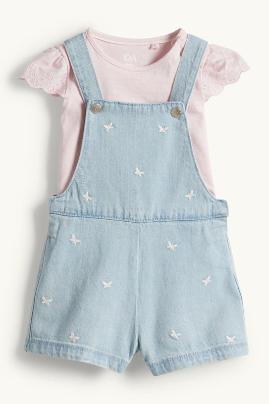 Butterfly - baby Dungarees set - 2 piece