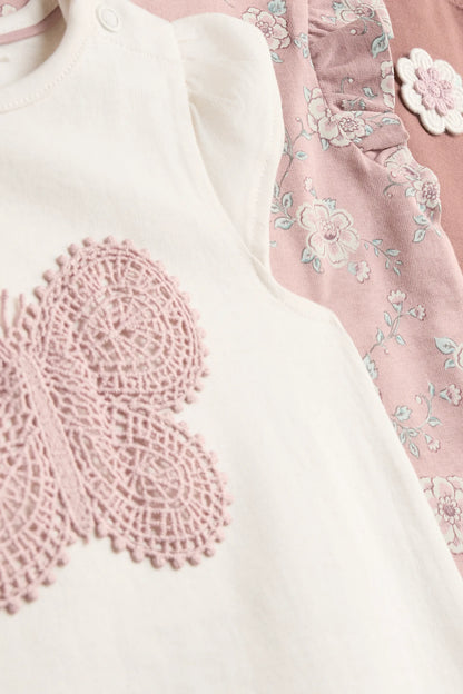 Multipack of 3 - floral - short sleeve baby T-shirt