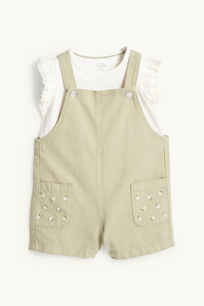 Floral - baby Dungarees set - 2 piece