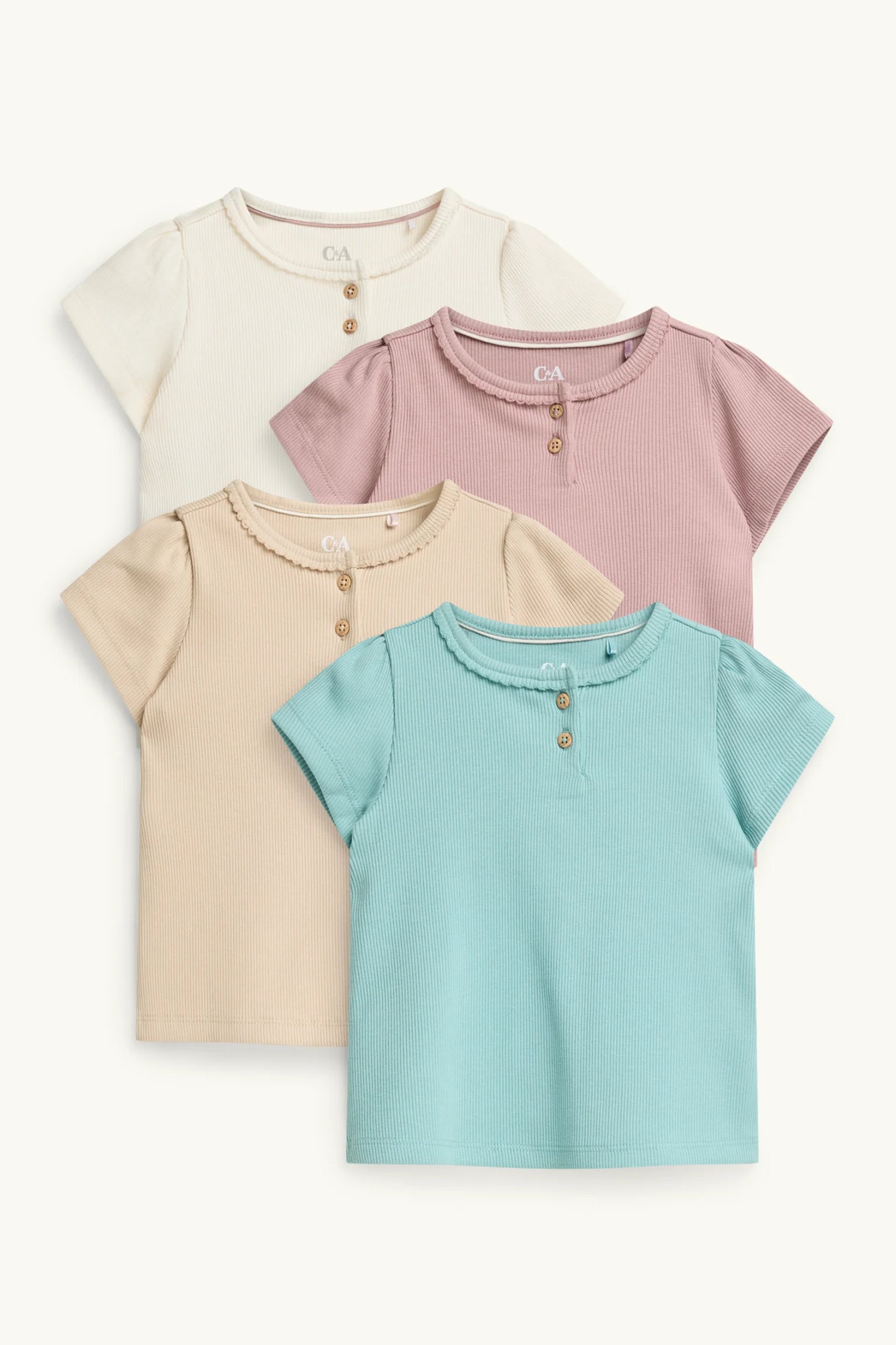 Multipack of 4 - baby short sleeve T-shirt - ribbed
