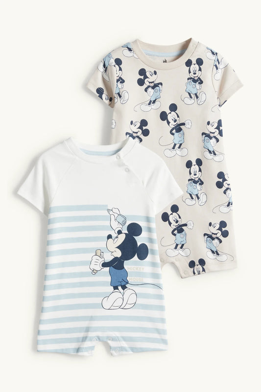 Multipack of 2 - Mickey Mouse baby jumpsuits
