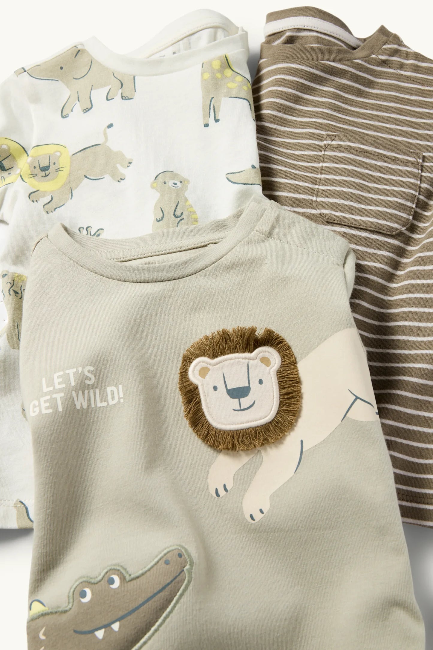 Multipack of 3 - wild animals - short sleeve T-shirt