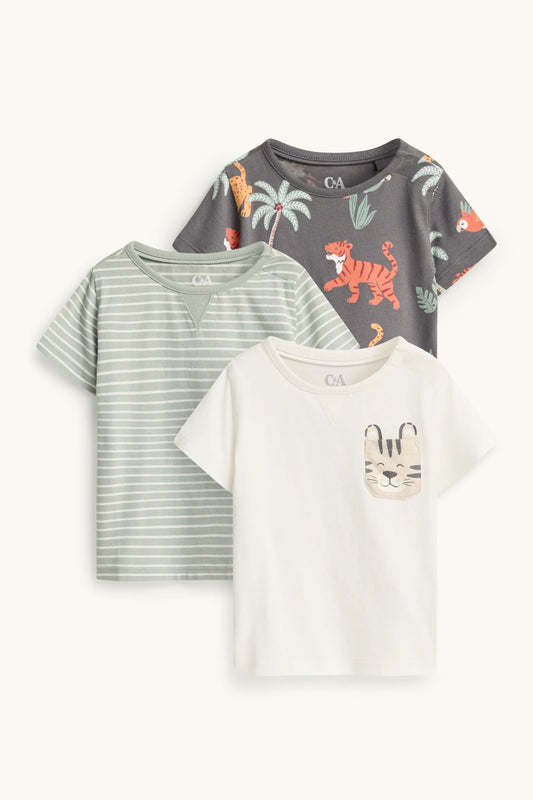 Multipack of 3 - safari - short sleeve T-shirt