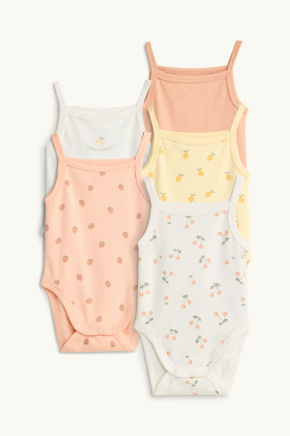 Multipack of 5 - fruit - baby bodysuit
