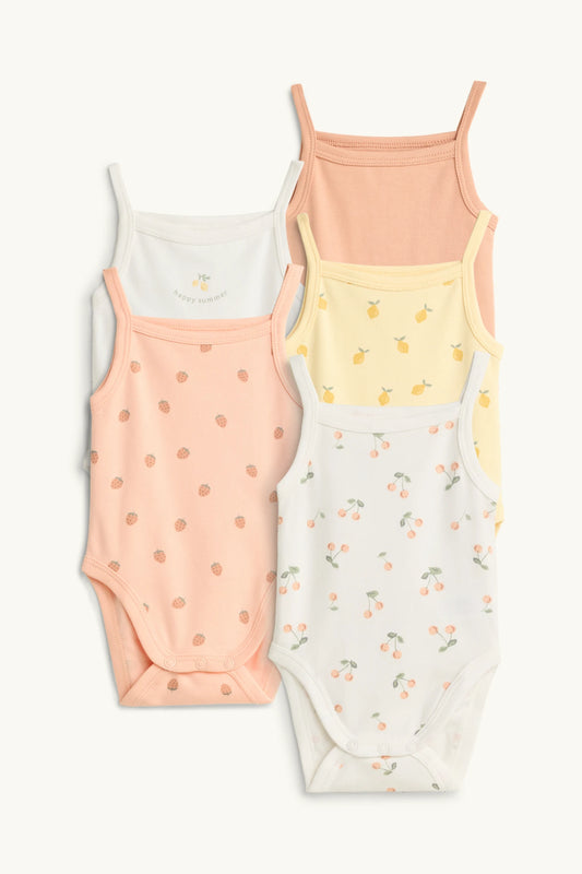 Multipack of 5 - fruit - baby bodysuit