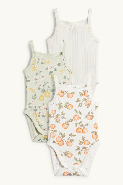 Multipack of 3 - orange and lemon - baby bodysuit