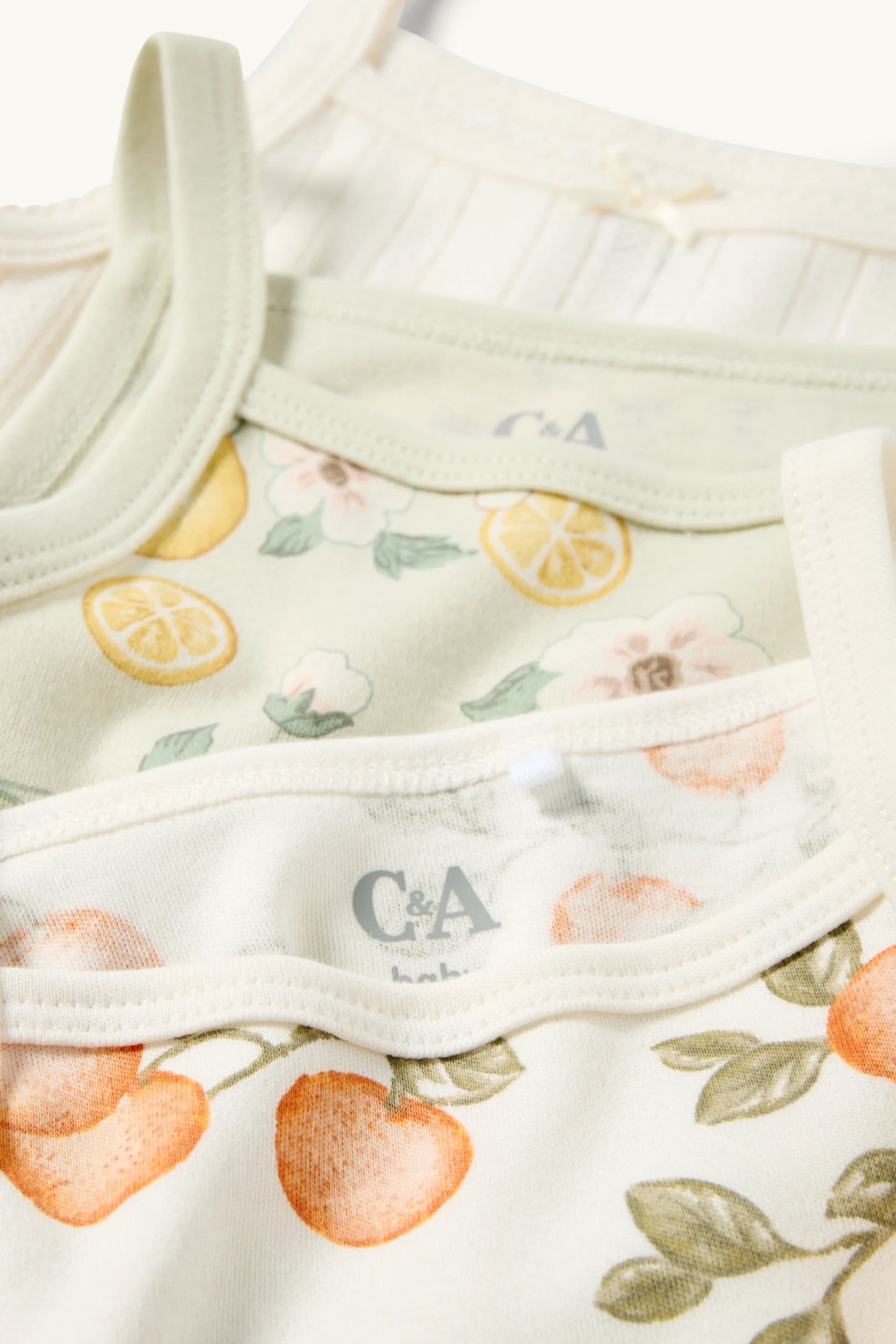 Multipack of 3 - orange and lemon - baby bodysuit