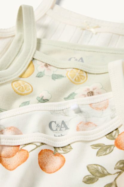 Multipack of 3 - orange and lemon - baby bodysuit