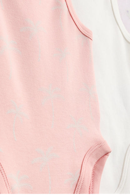 Multipack of 3 - palms and butterflies - baby bodysuit