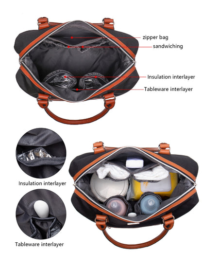 Lequeen Diamond 7TH Edition Waterproof Original Mommy Bag – Shoulder Black - Black