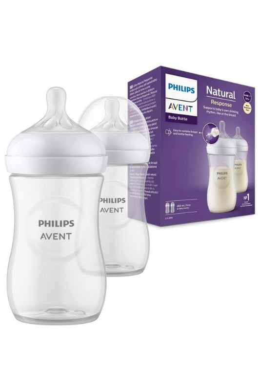 Philips Avent Natural Response Baby Bottles – 2 Pack, 1m+, 260ml