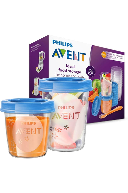 Philips AVENT reusable Breast Milk and Baby Food Storage Cups, Pack of 20 (10 x 180ml, 10x 240ml), BPA-Free & Leak Proof