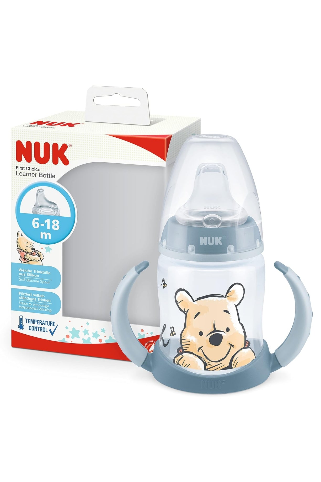 NUK First Choice+ Drinking Bottle - Blue Winnie the Pooh