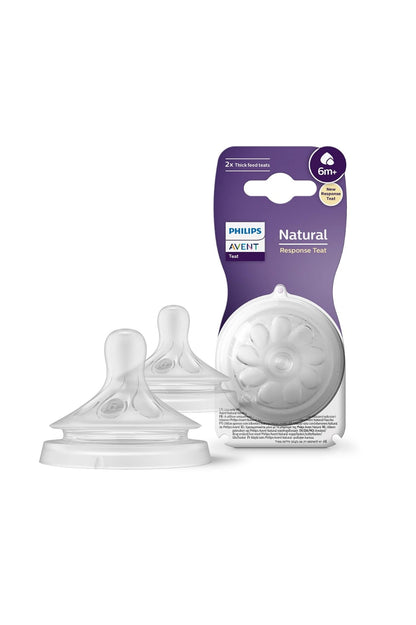 Philips Avent Natural Response 6m+ teats (Thick feed) - pack of 2