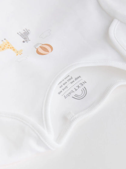 Baby Cotton - 5 Piece Set - 2 Sleepsuit, Bodysuit, Beanie and Bib (0/3 months)