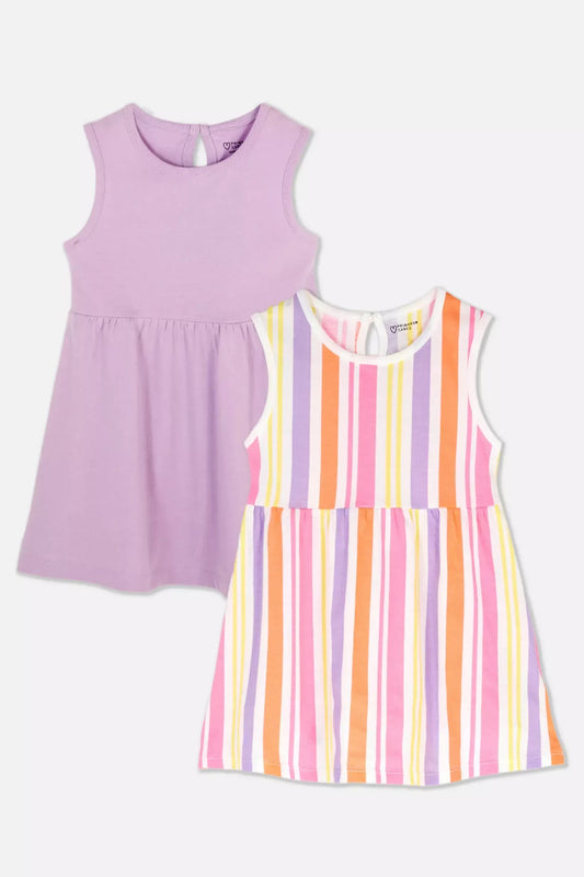 Pack of 2 baby girl jersey cotton dresses