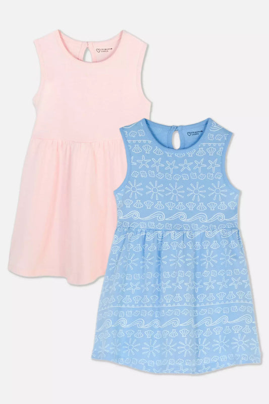 Pack of 2 baby girl jersey cotton dresses