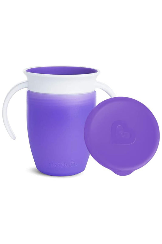 Munchkin 360° Trainer cup, Spill proof and leak proof cup with handle & Lid - 6m+ - Purple