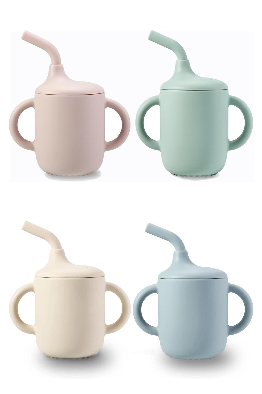 Silicon Drinking Cup With Straw, Handle & Lid