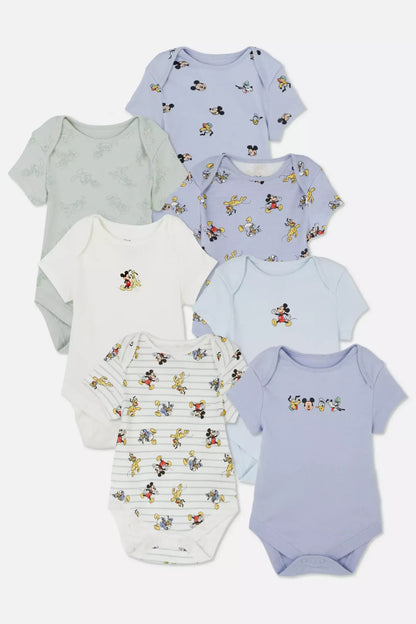 Mickey Mouse & Pluto - Pack of 7 bodysuits