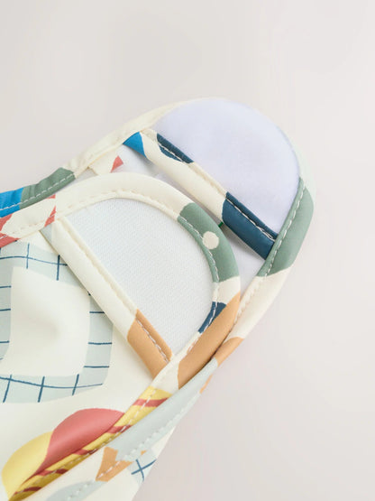 Weaning And Feeding Sleeved Bib - Blue/Red Transport