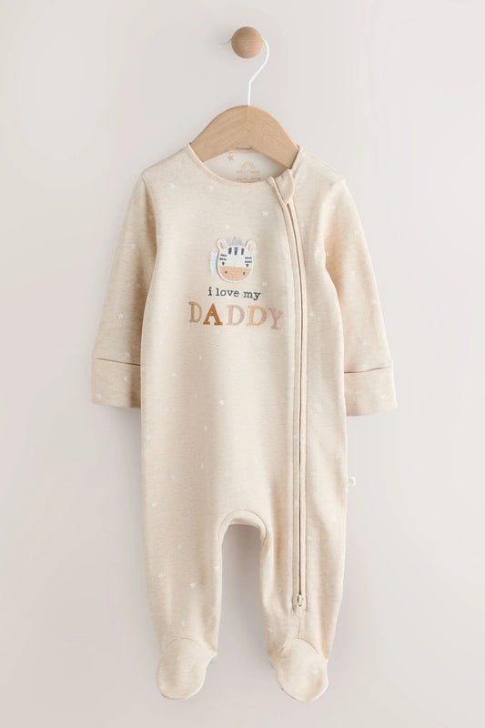I Love My Daddy - Two Way Zip Baby Sleepsuit