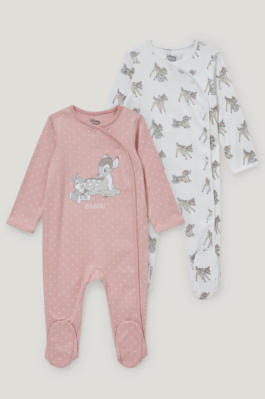 Pack of 2 baby Sleepsuits - Bambi