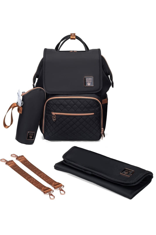 Lequeen Diamond 8TH Edition - GOLD New Cover diaper bag - Black