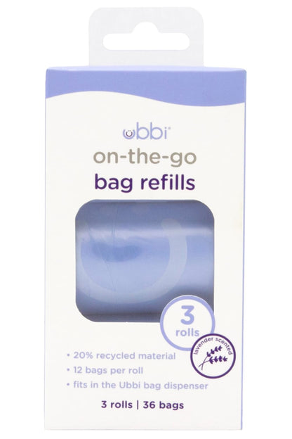 Ubi On the Go Diaper Bag Dispenser refills, 36 bags, Lavender Scented