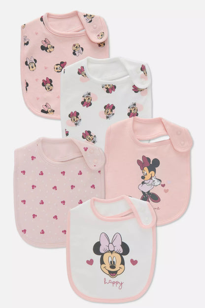 5pk Minnie Mouse Dribble Bibs - New
