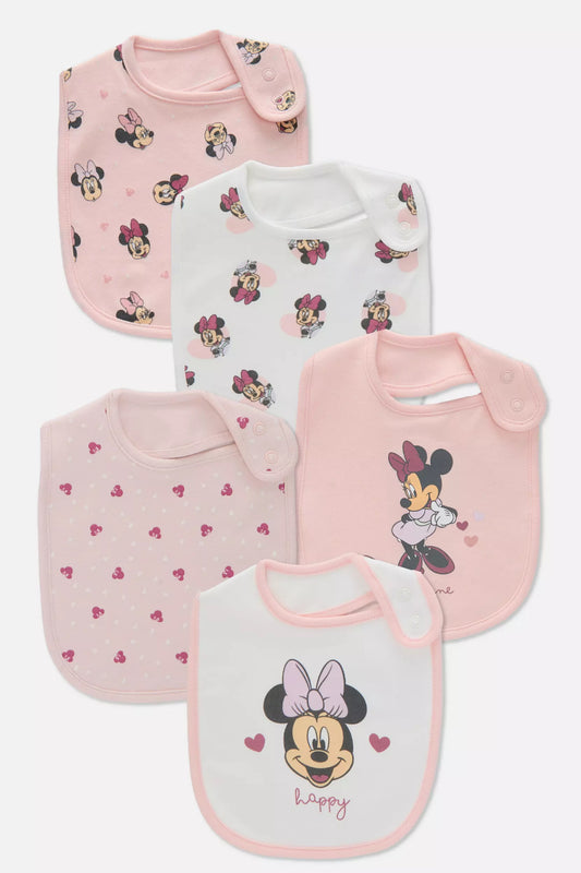 5pk Minnie Mouse Dribble Bibs - New