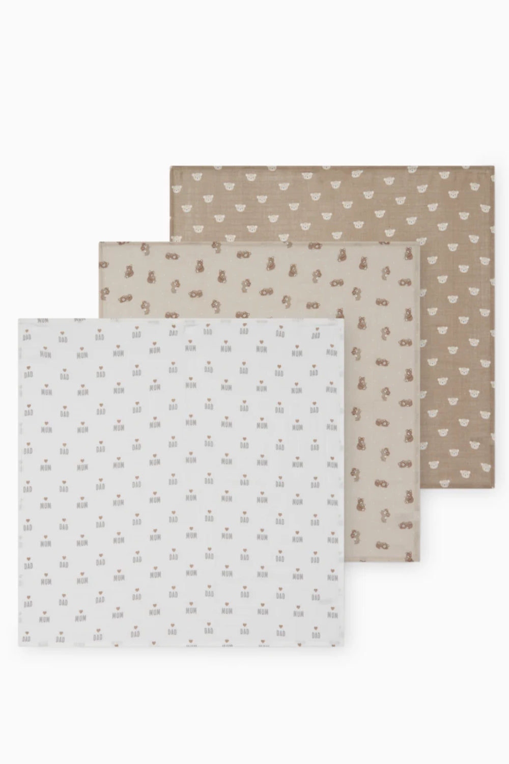 Pack of 3 muslin squares - Bear