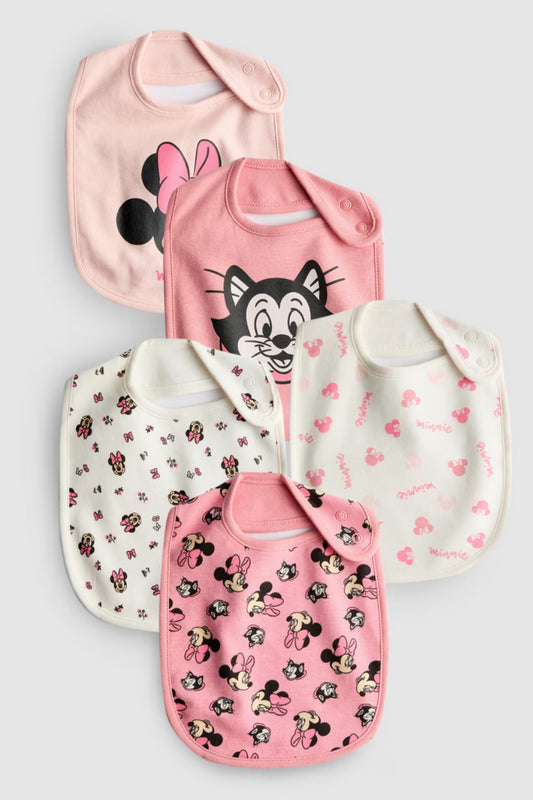 5pk Minnie Mouse Dribble Bibs