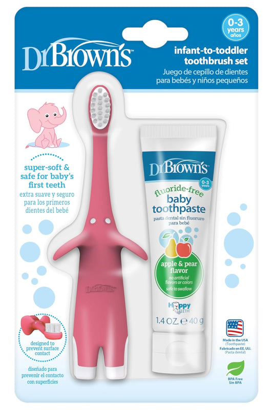 Dr. Brown's - Infant-to-Toddler Toothbrush Set - Pink