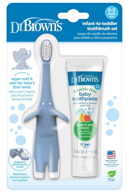 Dr. Brown's - Infant-to-Toddler Toothbrush Set - Blue