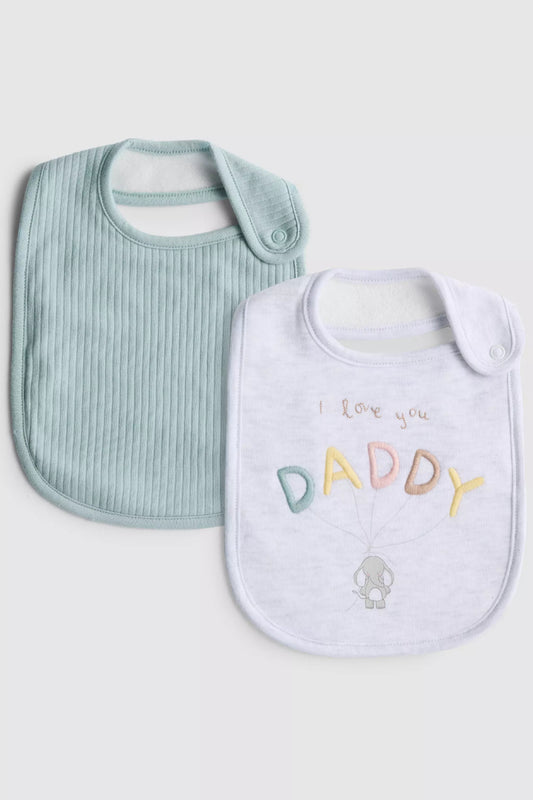 Pack of 2 - I Love Daddy Wrap Dribble Bibs