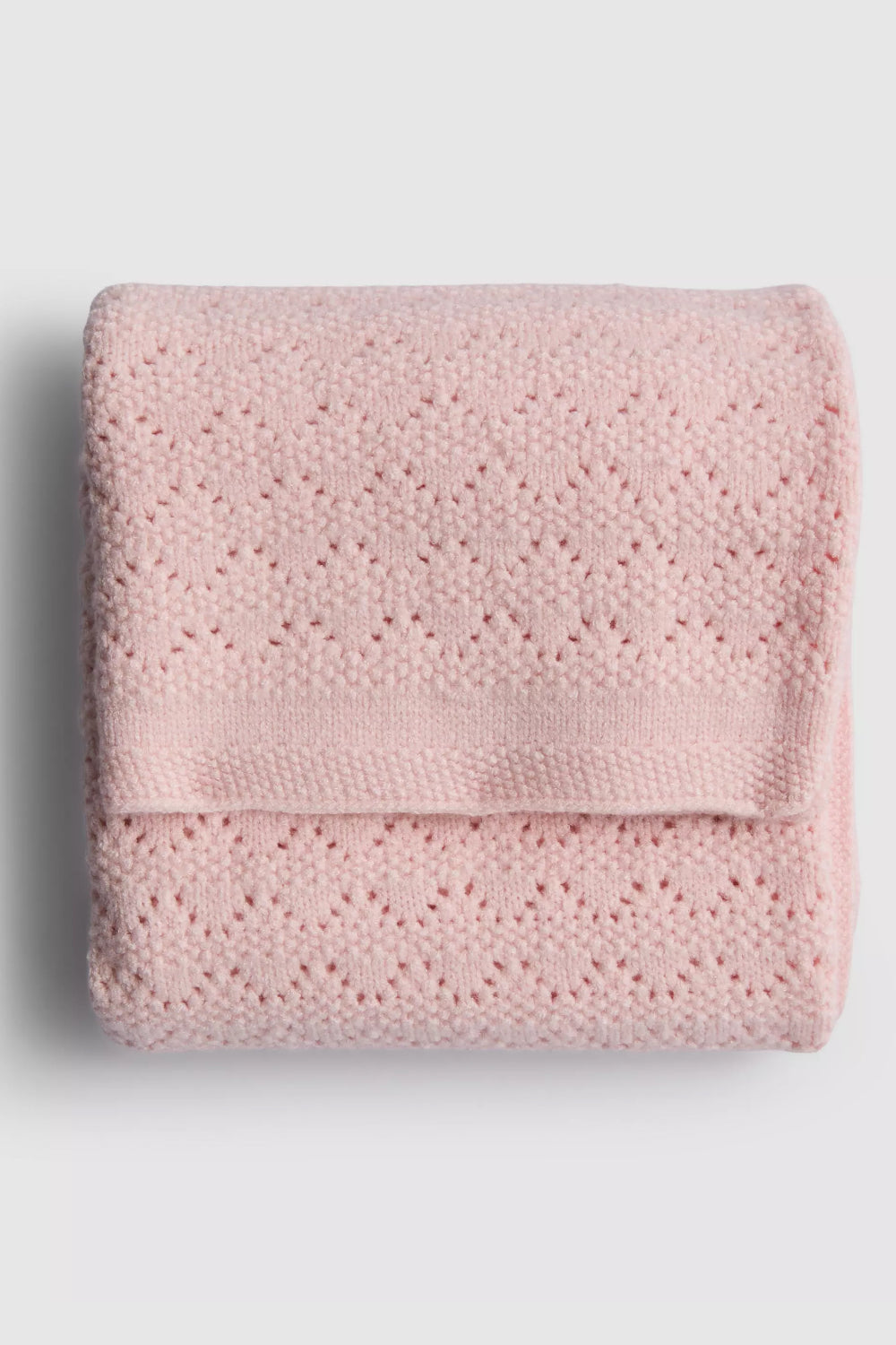Pointelle knit baby blanket - Pink