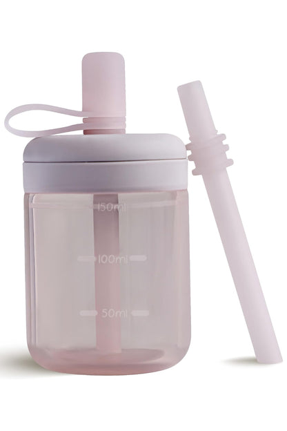Silicone Training Cup with Straw - Soft Lilac