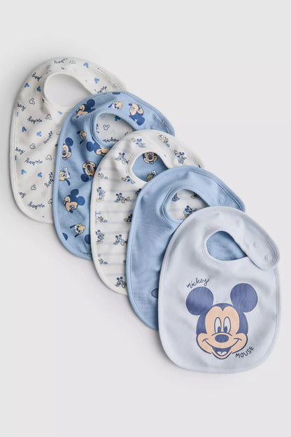 5pk Mickey Mouse Dribble Bibs - New